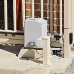 An automatic sliding gate motor and rack track system installed on a residential property in Shepparton.